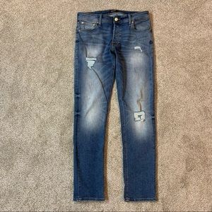 Men's JACK & JONES Slim Glenn DISTRESSED Stretch Denim JEANS  32 x 32